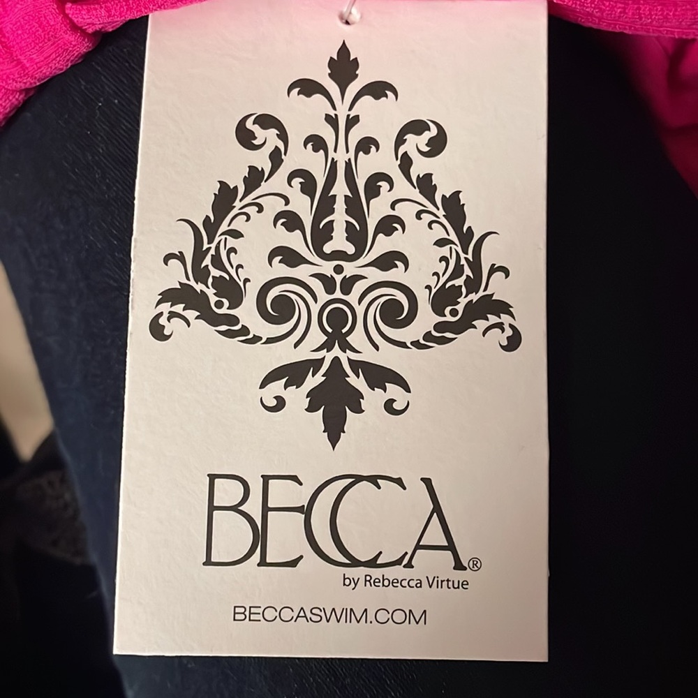 NWT Becca one piece cut out pink bathing suit-Size Med - Picture 4 of 8